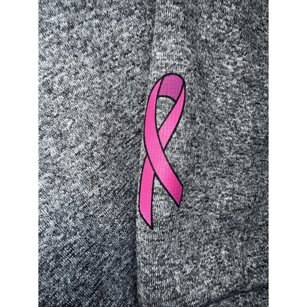 North Face Men's Large Grey Zip-Up Hoodie‎ Breast Cancer Pink Ribbon NWOT New - Picture 2 of 16